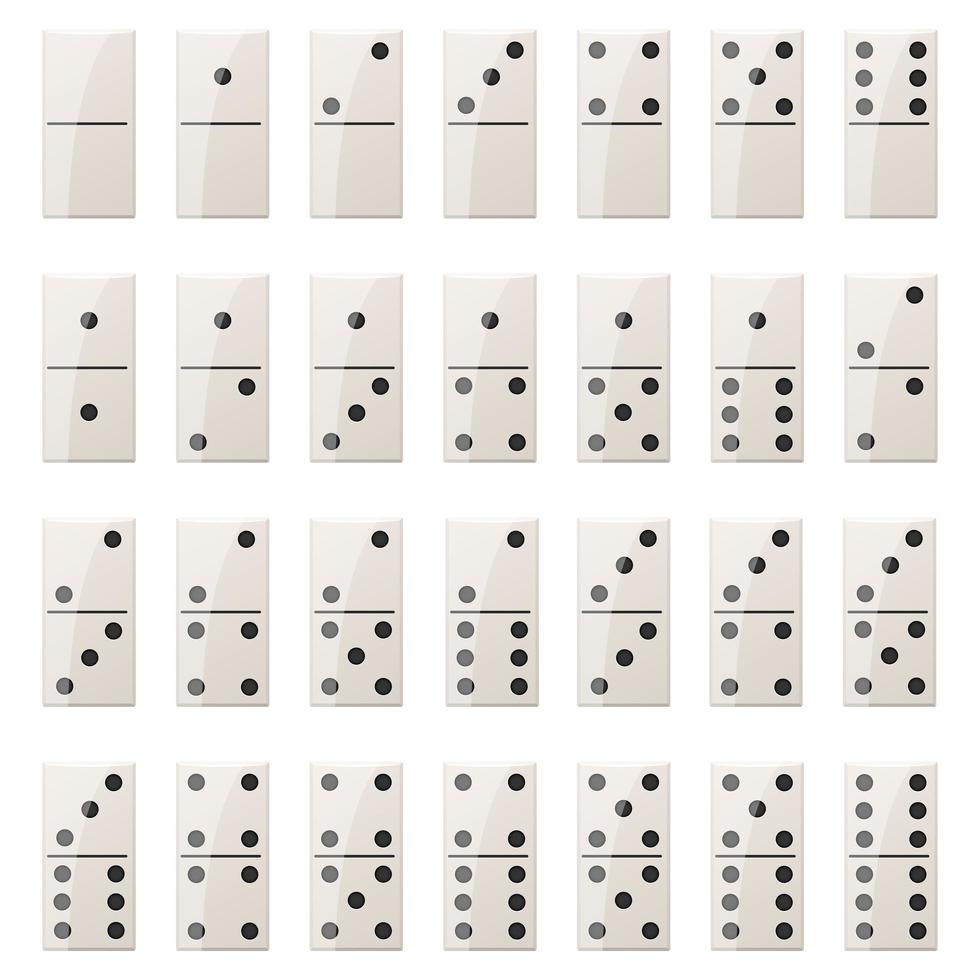 Dominostücke lokalisiert auf weißem Hintergrund vektor
