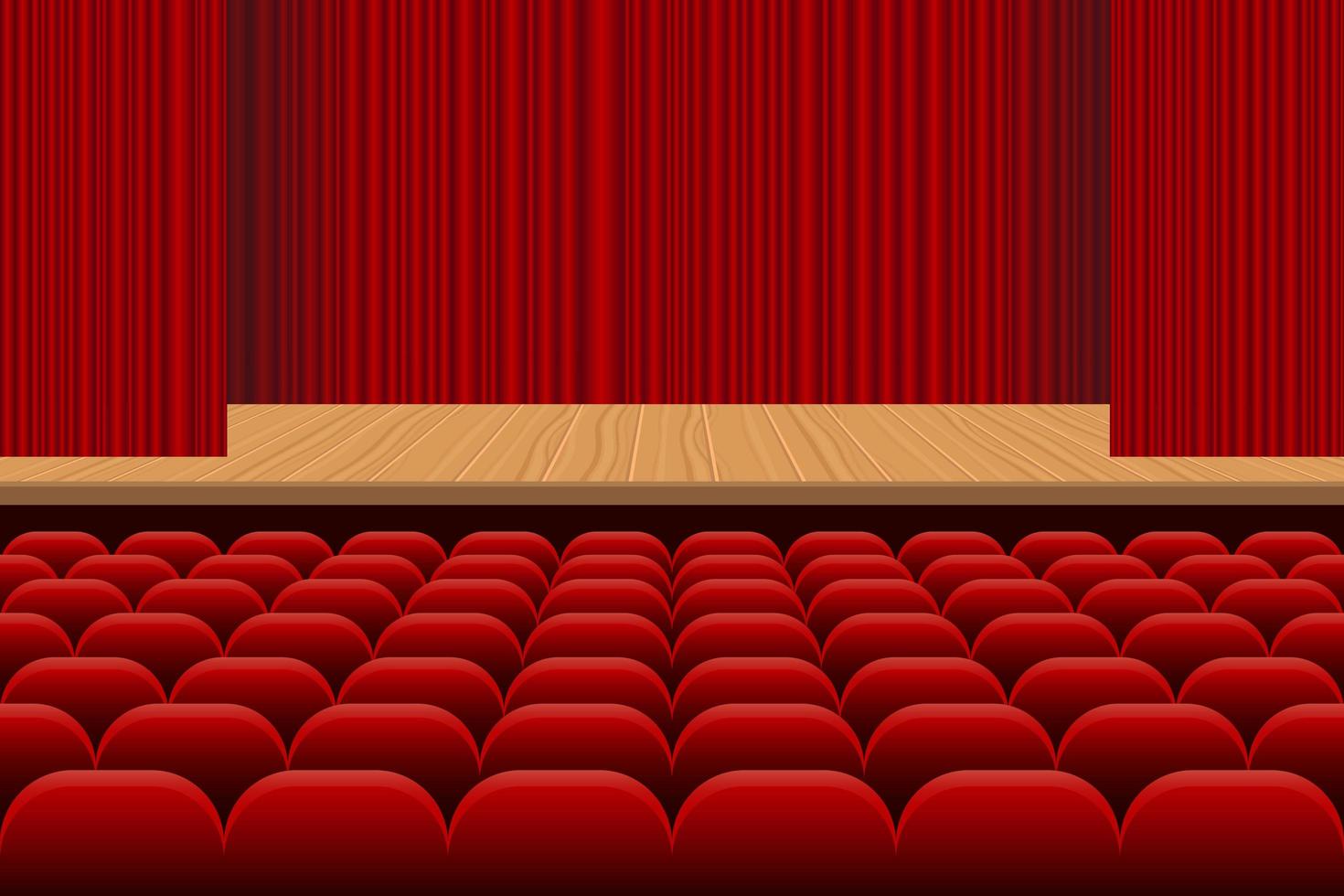 Theatersaal mit roten Sitzreihen vektor