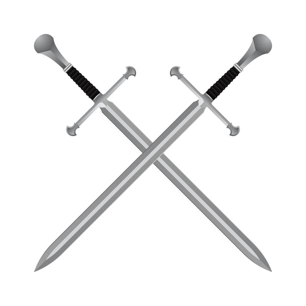 medeltida korsade svärd vektor