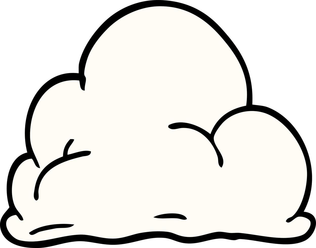 Cartoon-Doodle flauschige weiße Wolken vektor