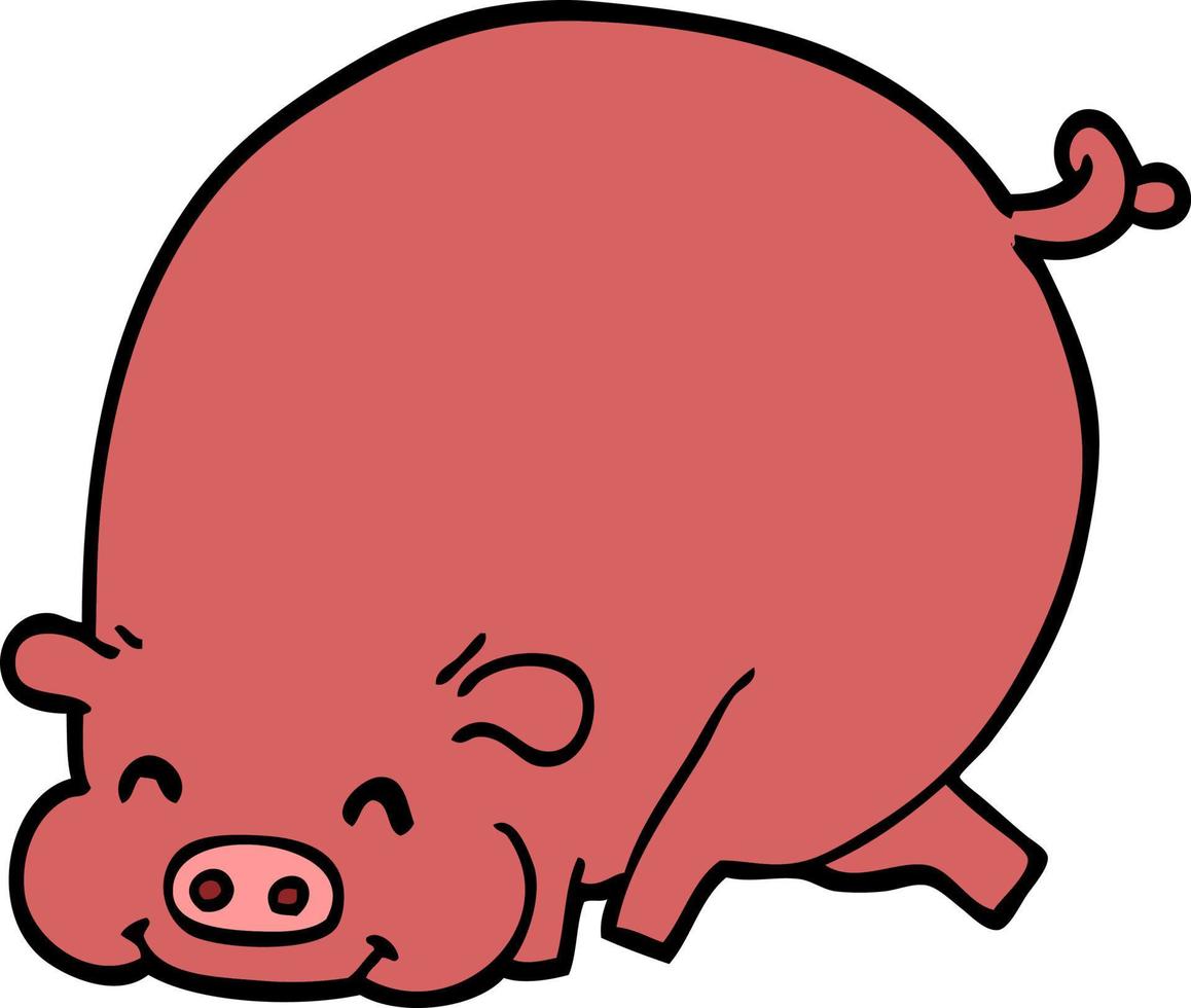 Cartoon-Doodle fettes Schwein vektor