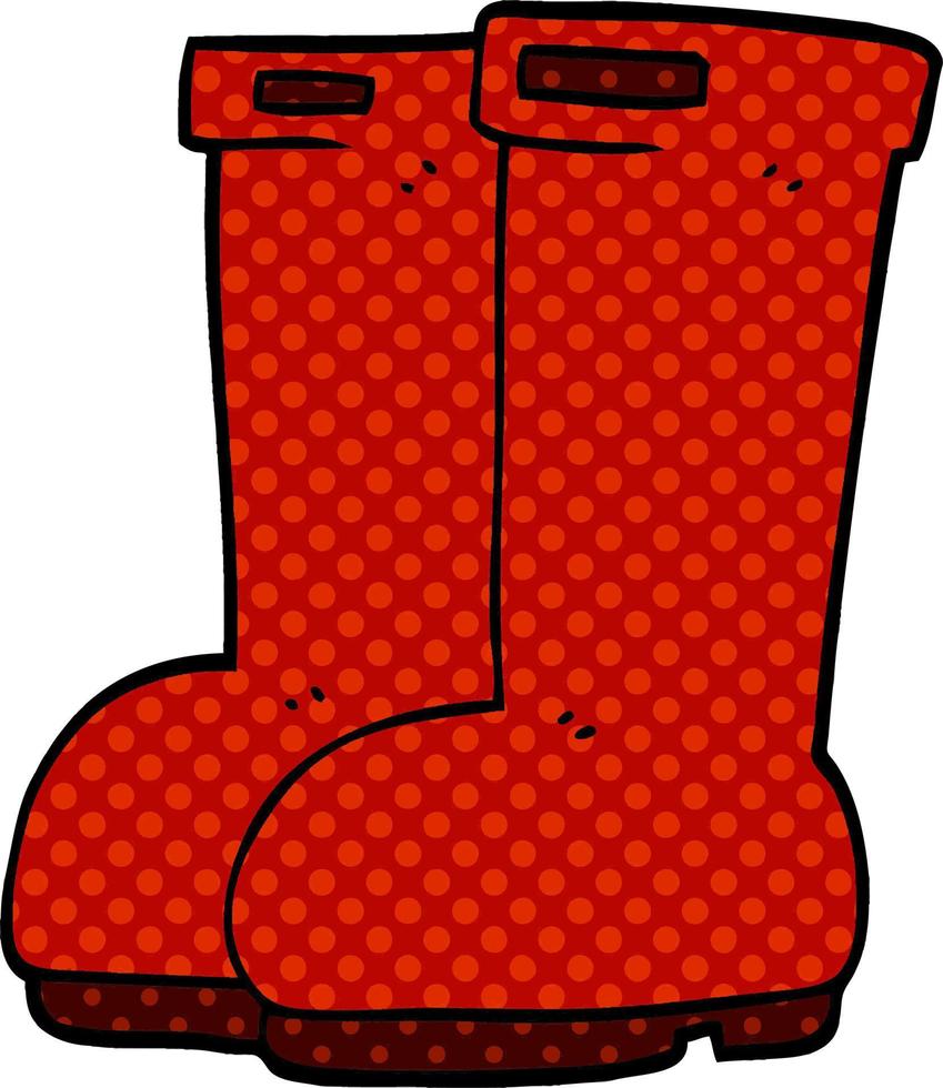 Cartoon-Doodle rote Gummistiefel vektor