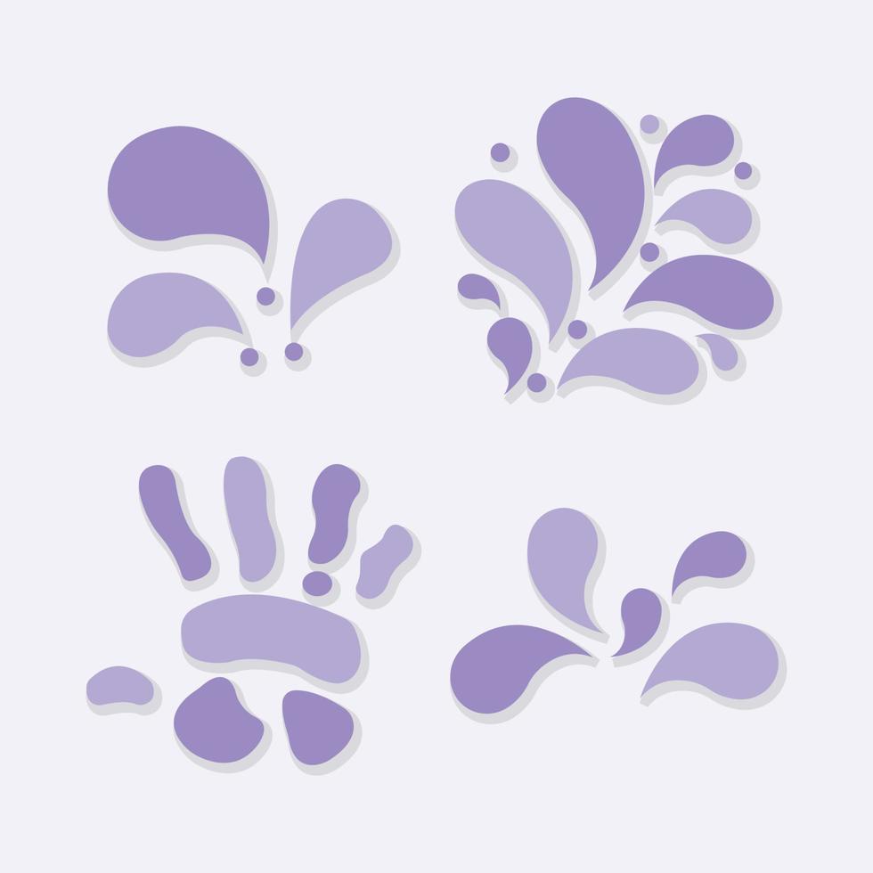 vier Arten von lila Formen. Vektor
