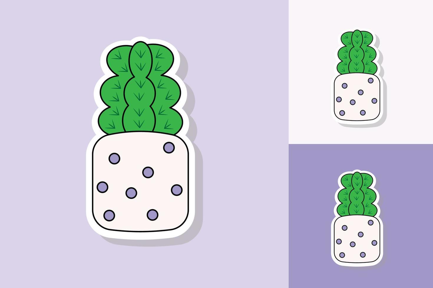 Kaktuspflanzen mit verschiedenen Hintergrundfarben vektor