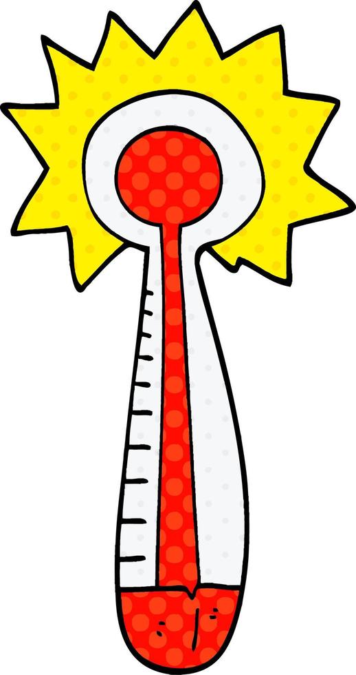 Cartoon-Doodle heißes Thermometer vektor