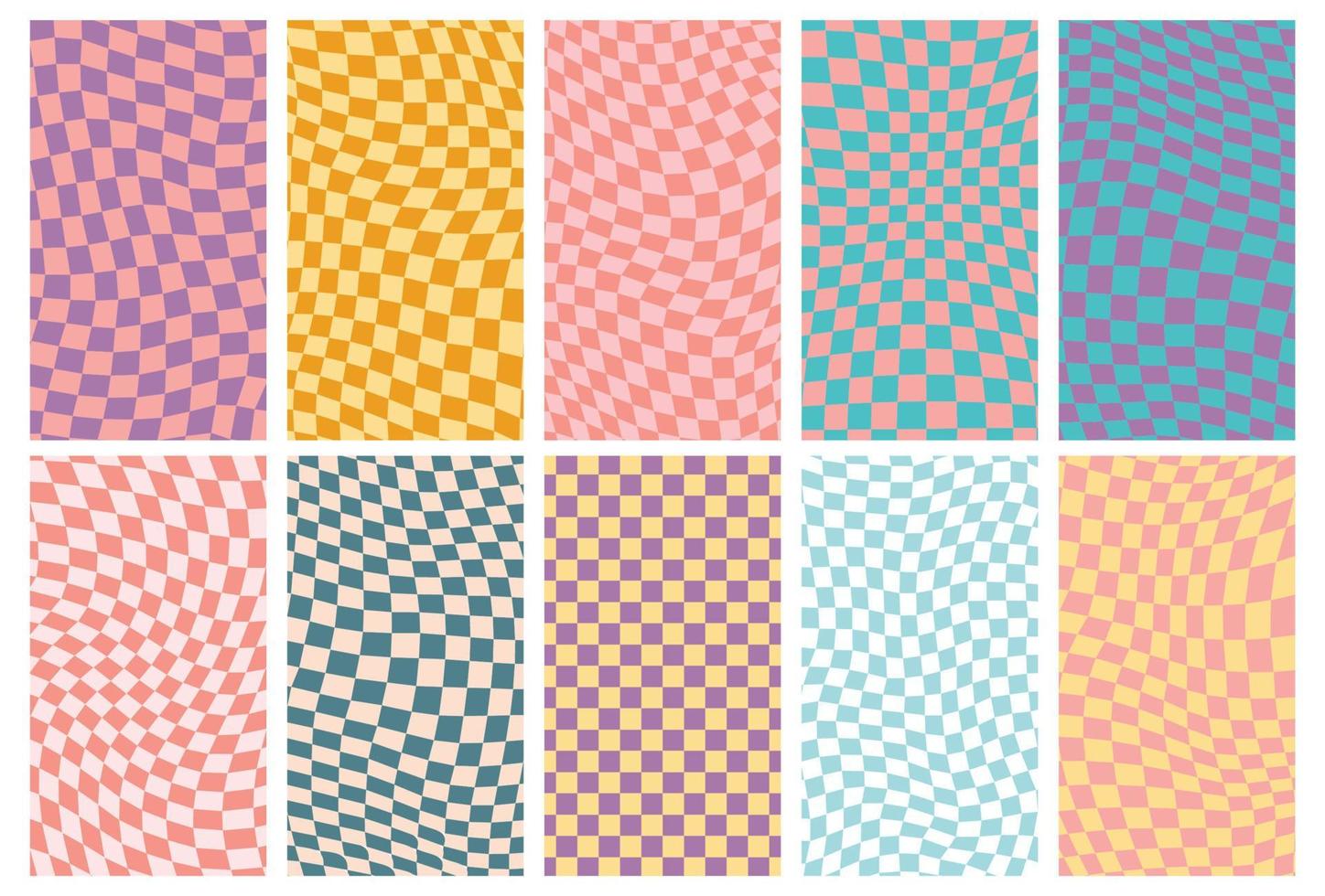 groovy retromönsterbakgrund i psykedelisk rutig bakgrundsstil. ett schackbräde i en minimalistisk abstrakt design med en estetisk 60-70-talskänsla. hippie stil y2k. funky print vektorillustration vektor