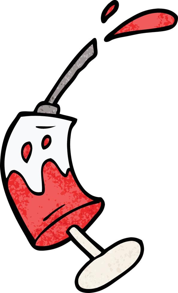 Cartoon-Doodle-Spritze mit Blut vektor