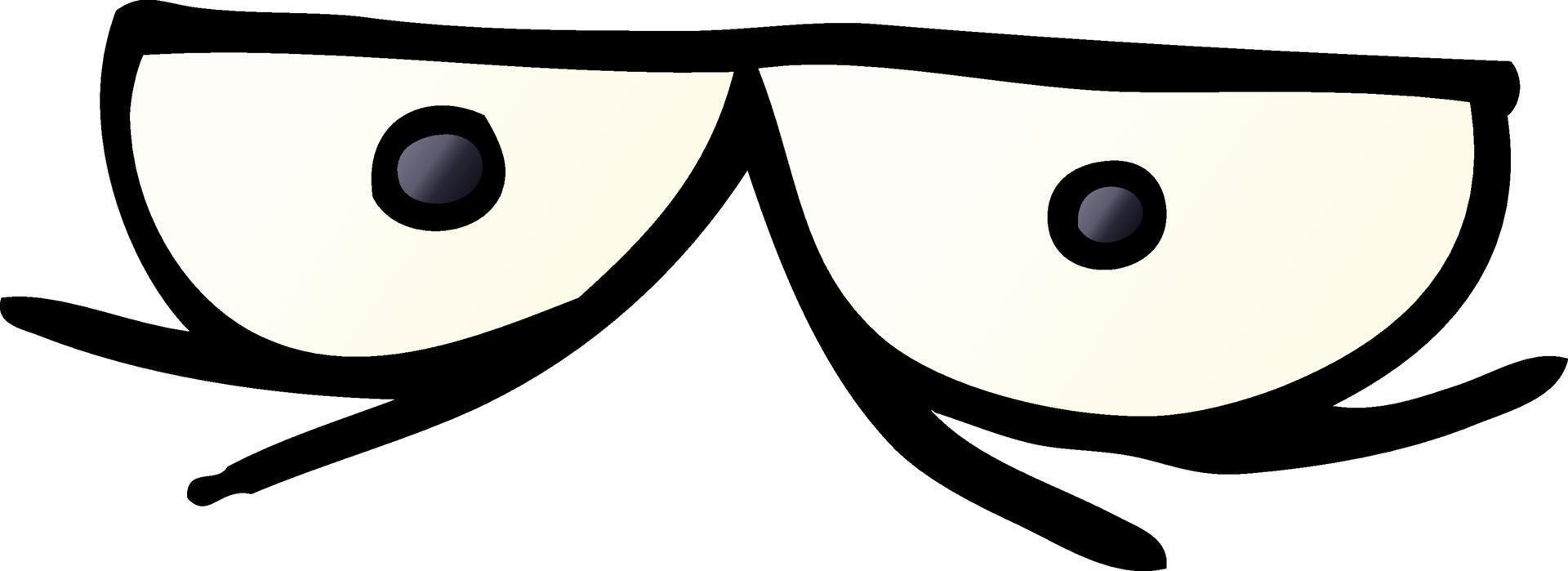 tecknad serie klotter stirrande ögon vektor