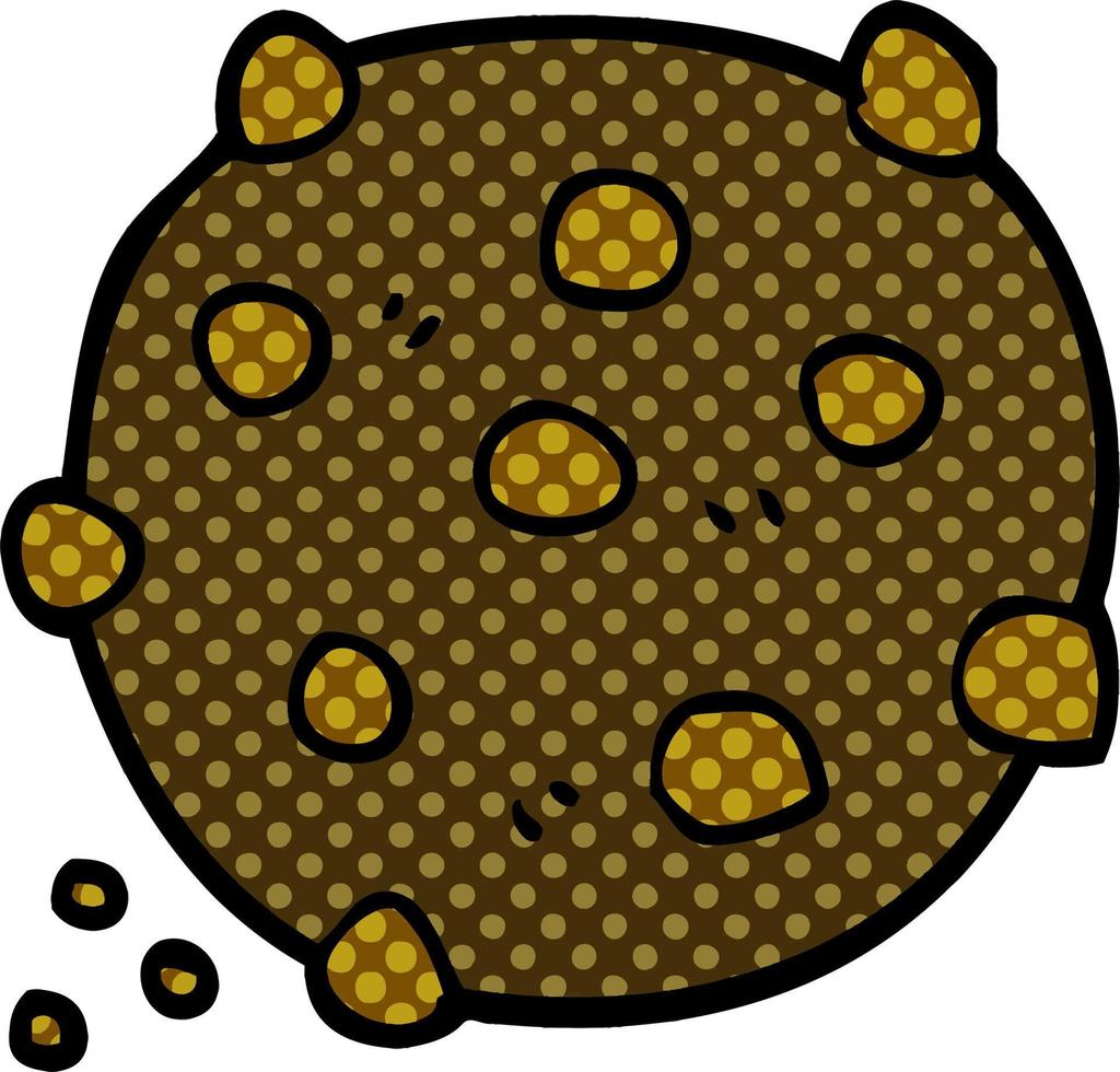tecknad doodle chocolate chip cookie vektor
