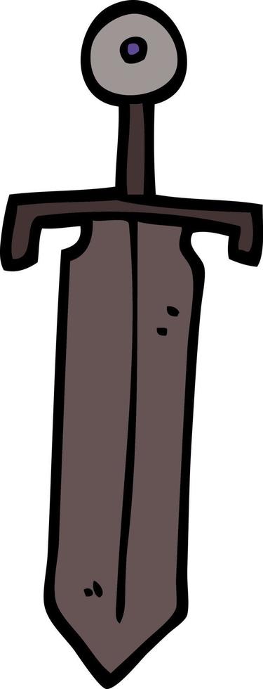 Cartoon-Doodle altes Schwert vektor
