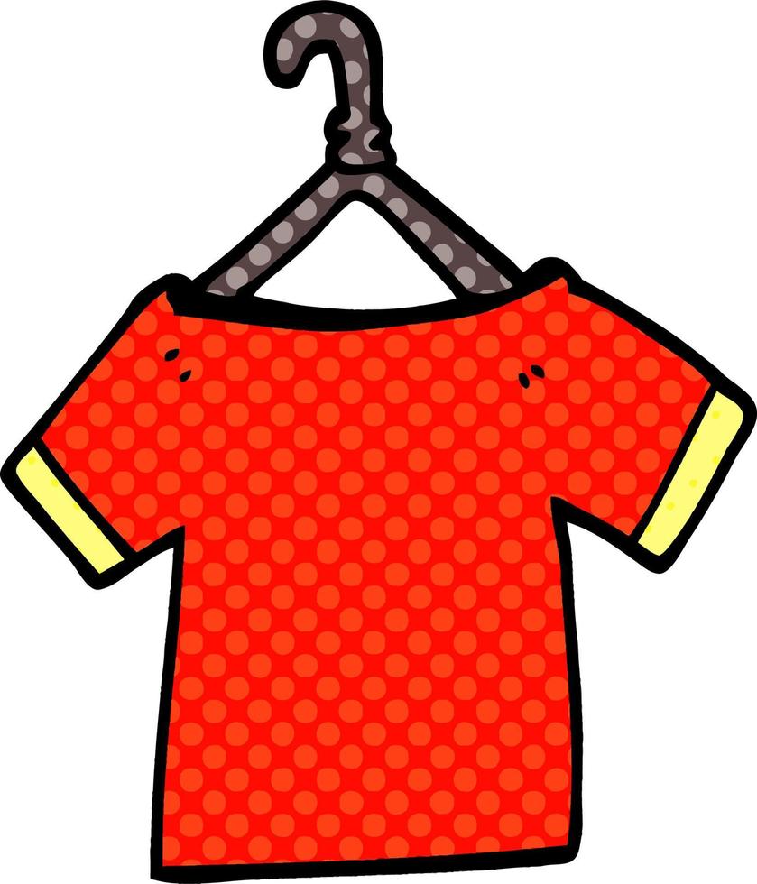 Cartoon-Doodle-T-Shirt auf Kleiderbügel vektor