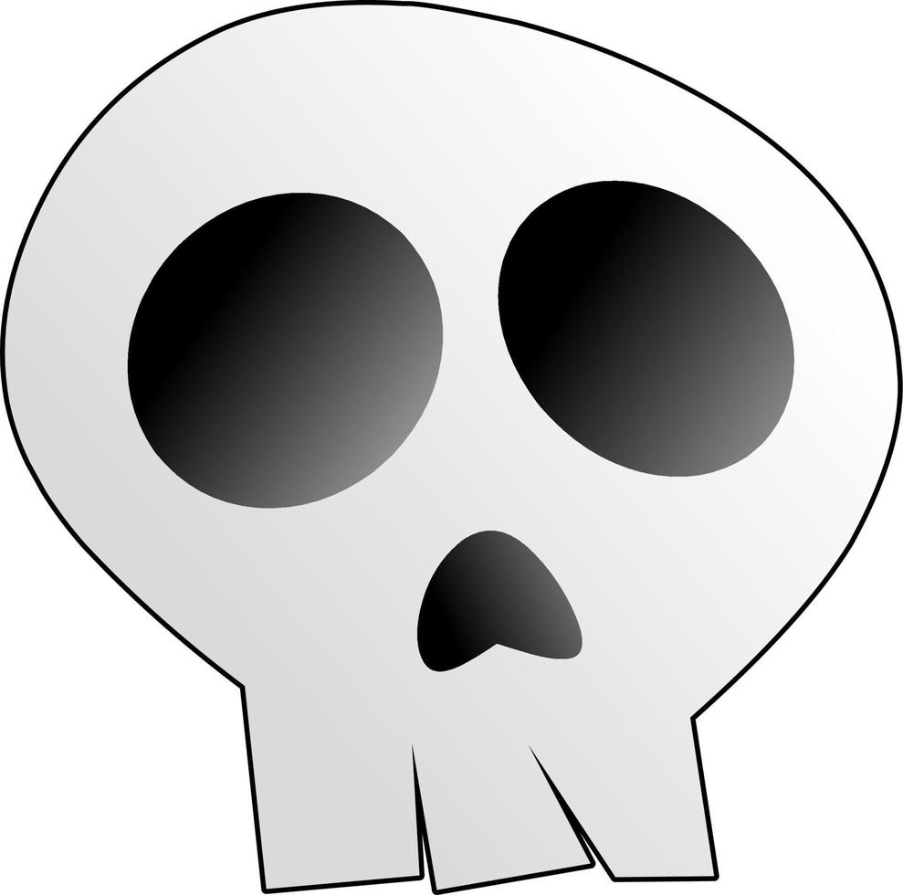 einfache halloween-schädelkarikatur für logo, symbol, symbol, halloween, design oder spieldesign vektor