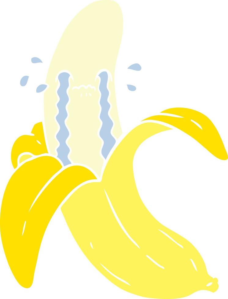 weinende banane der flachen farbartkarikatur vektor