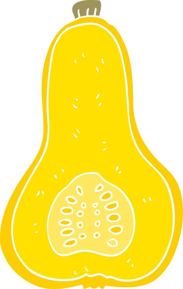 Flache Farbillustration des Butternusskürbisses vektor