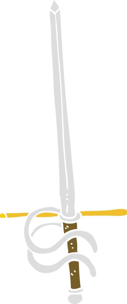 platt Färg illustration av svärd vektor