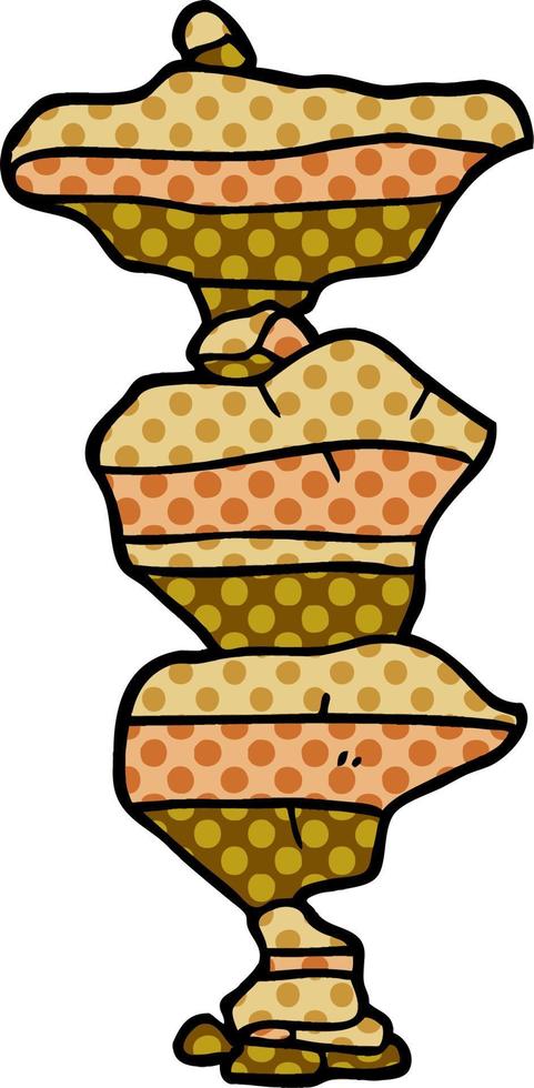 tecknad doodle av staplade stenar vektor