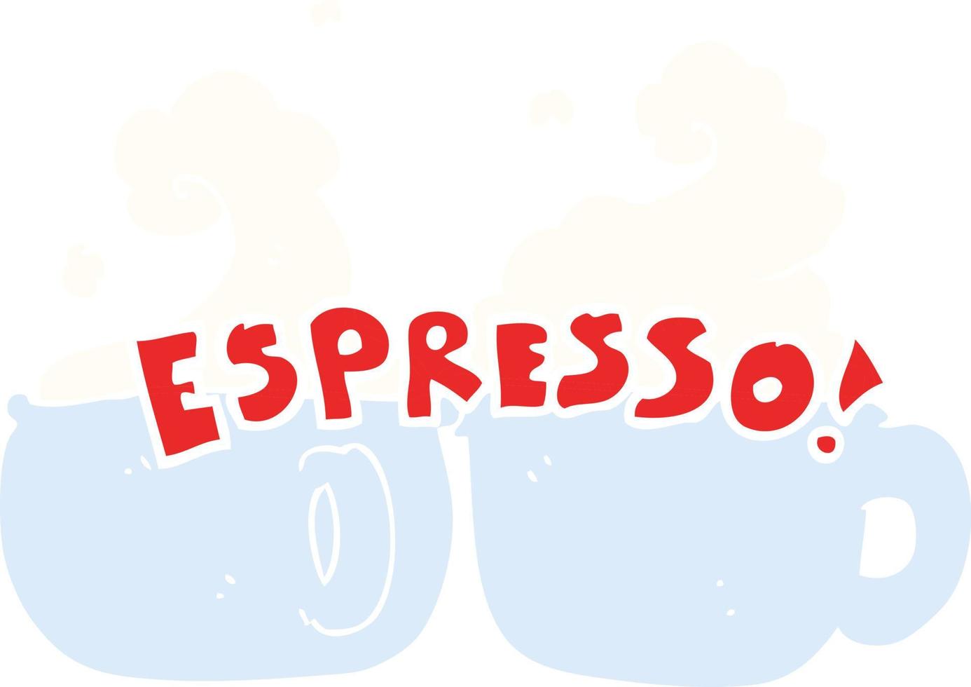 platt Färg illustration av en tecknad serie espresso vektor