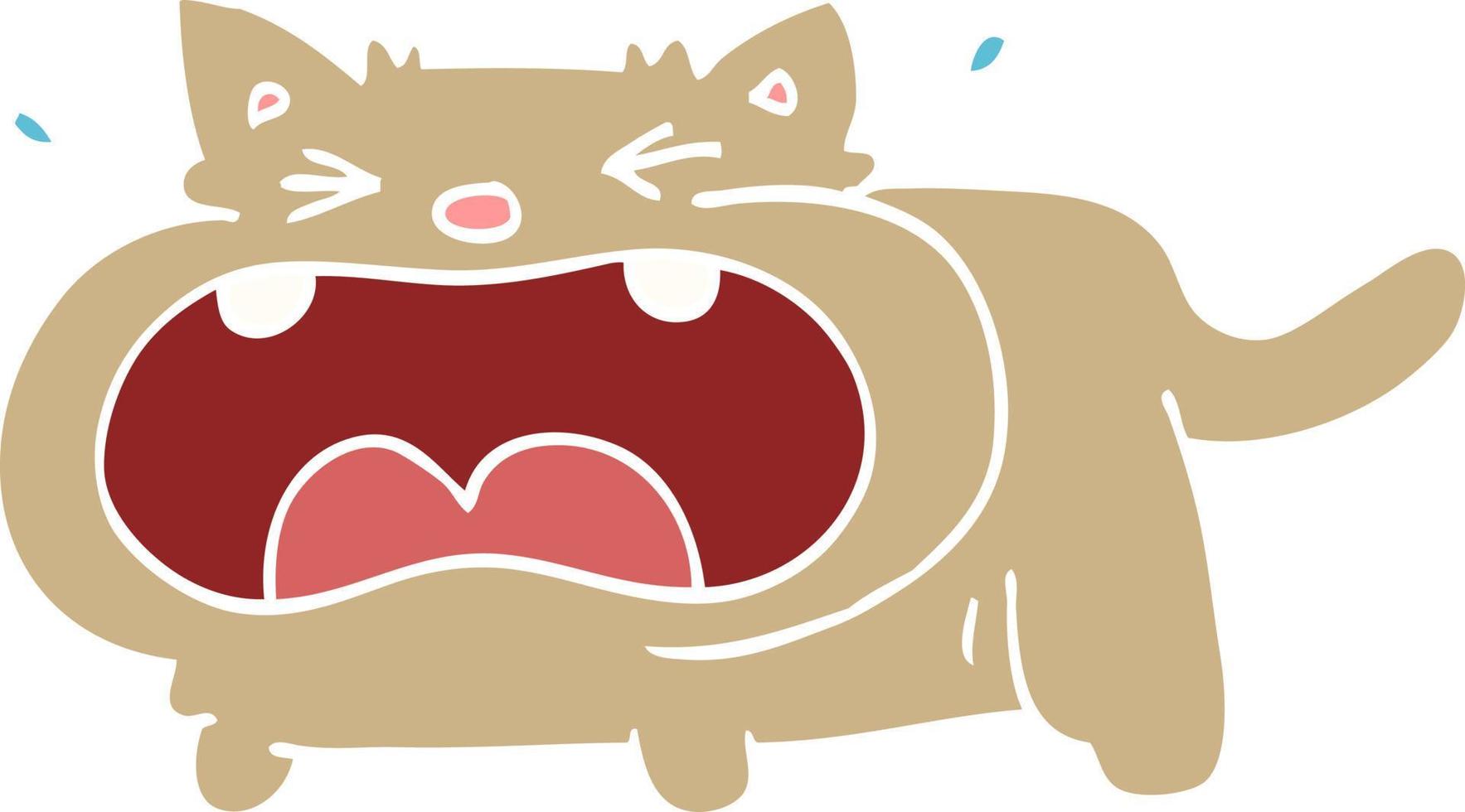 tecknad doodle gråtande katt vektor