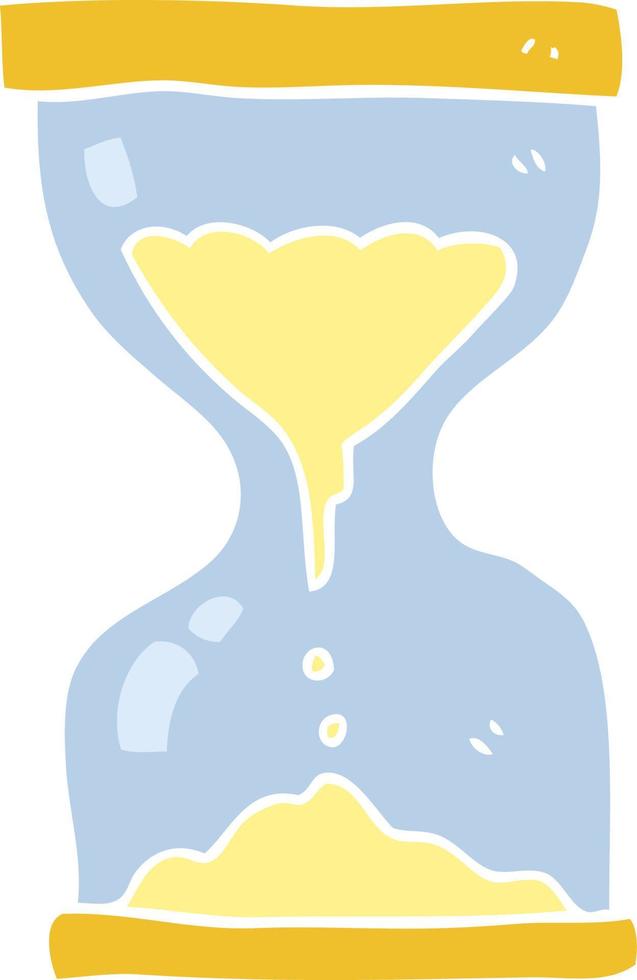 platt Färg illustration av en tecknad serie sand timer timglas vektor