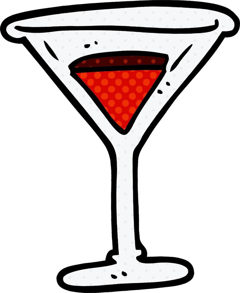 Cartoon-Doodle roter Cocktail vektor