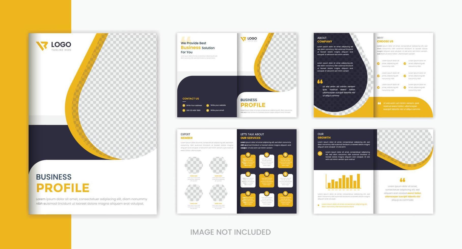 företags- 8 sidor broschyr design, företag flersida broschyr vektor