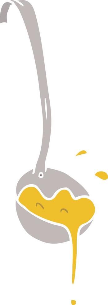 Cartoon-Schöpflöffel Suppe im flachen Farbstil vektor