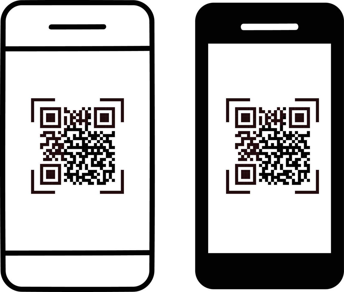 Scannen von QR-Codes für Smartphones isolieren auf weißem Hintergrund. vektor