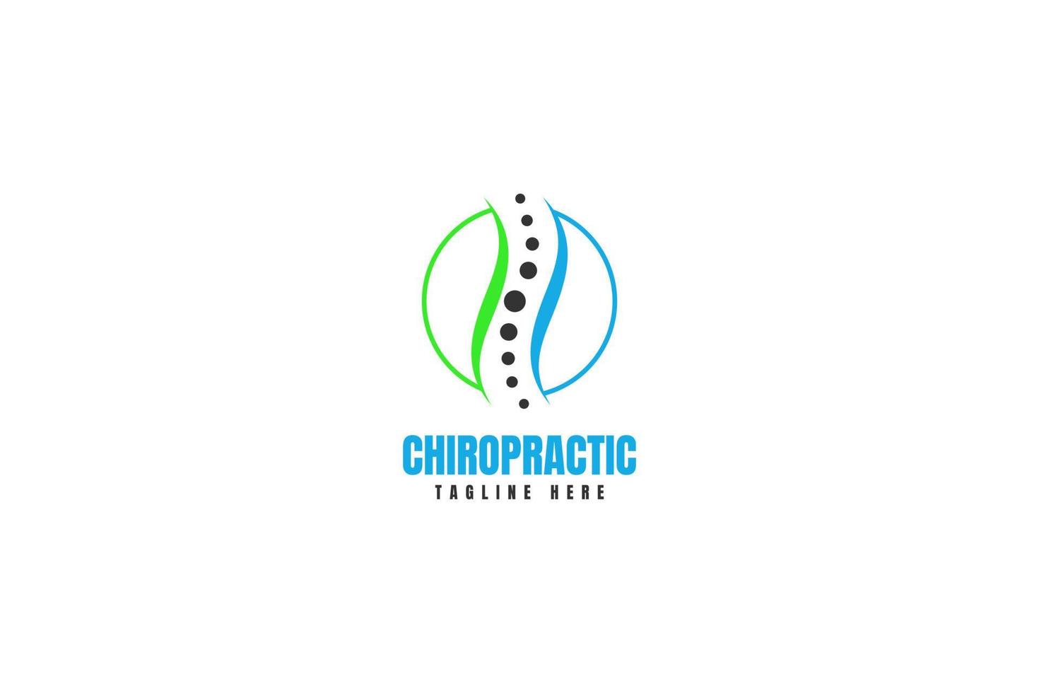 Flache chiropraktische Wirbelsäule Symbol Logo Design Vektor Illustration Idee