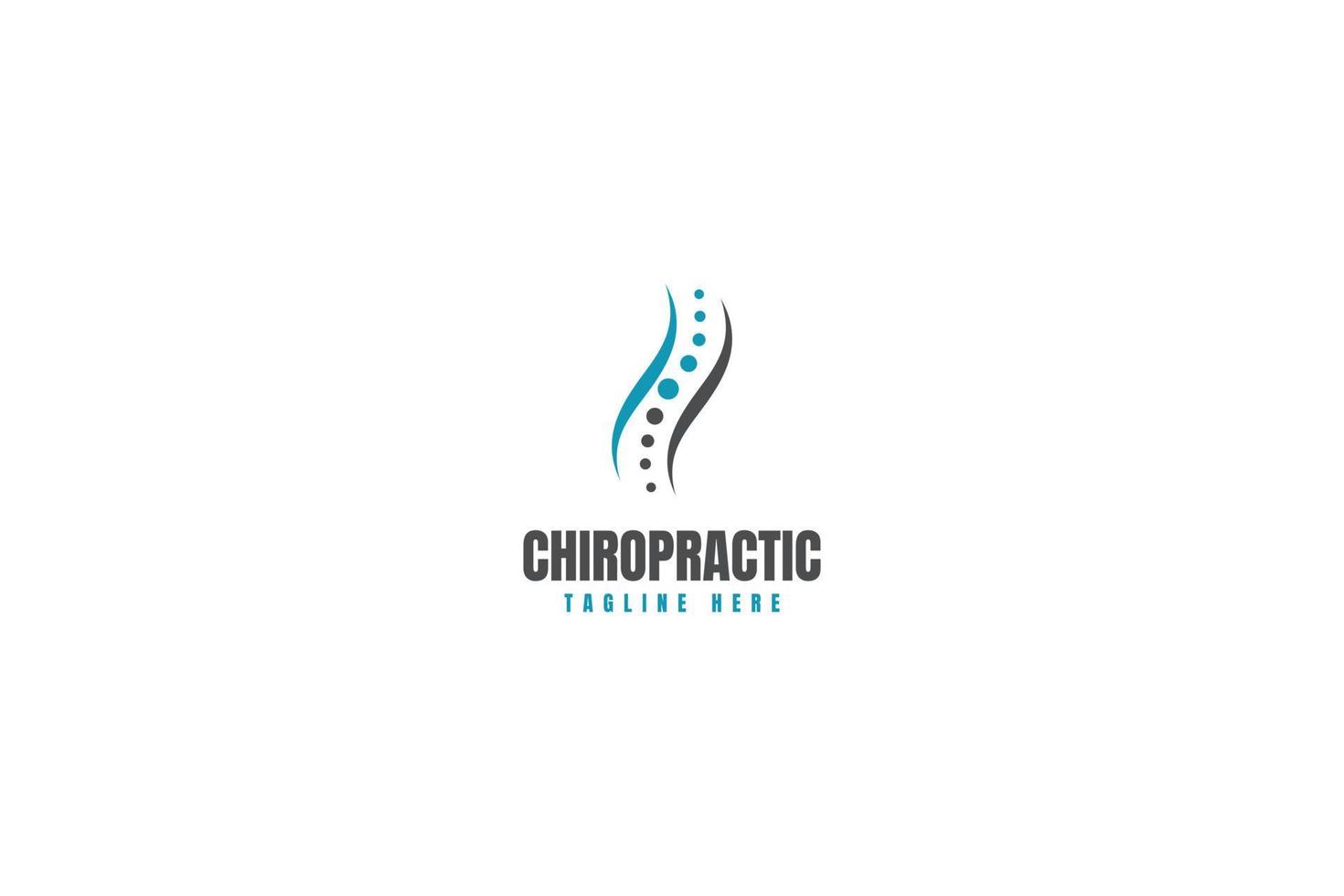 Flache chiropraktische Wirbelsäule Symbol Logo Design Vektor Illustration Idee