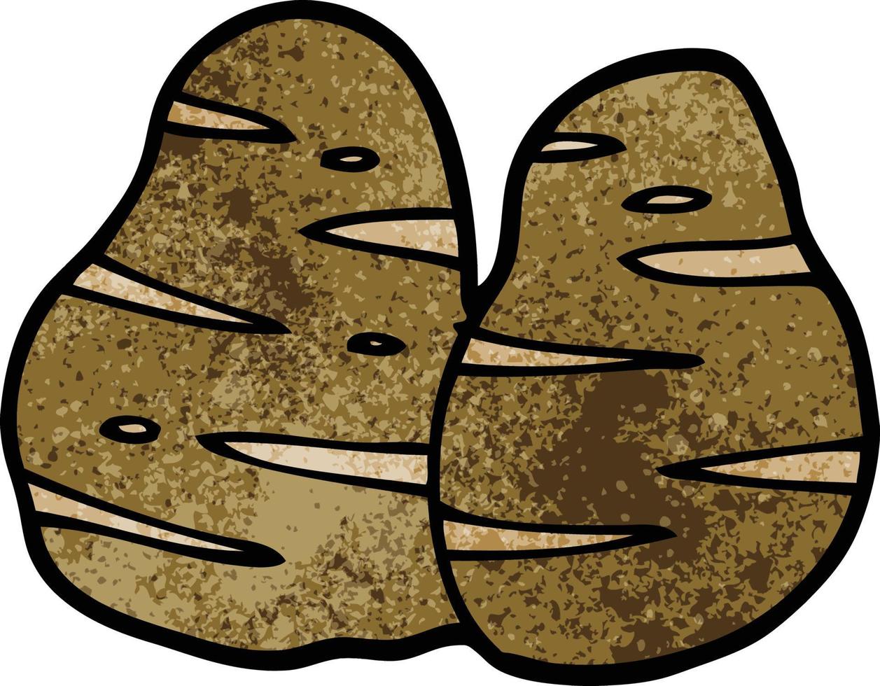 tecknad serie klotter potatisar vektor