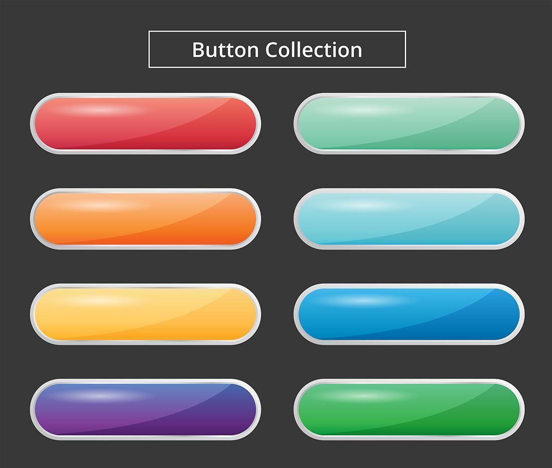 färgglad glansig knappsamling vektor