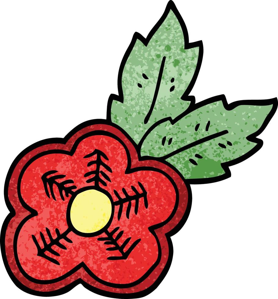 Cartoon-Doodle Rose Tattoo-Symbol vektor