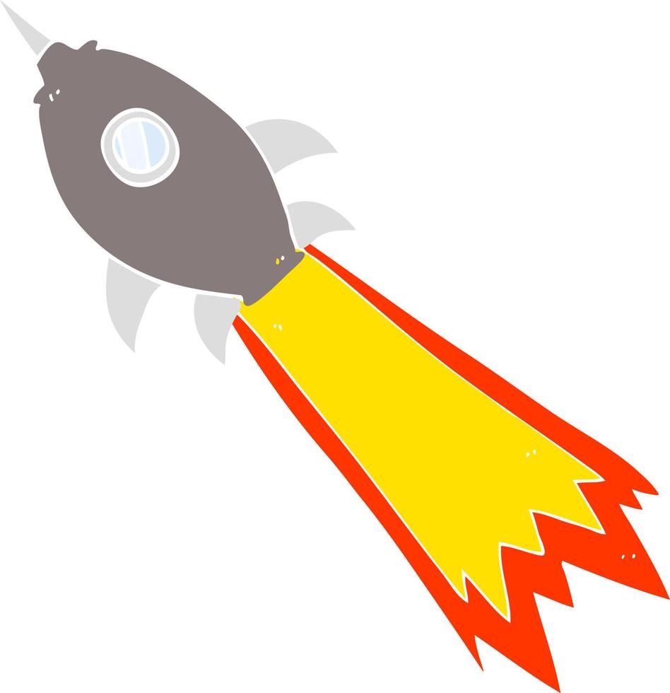 platt Färg illustration av en tecknad serie rymdskepp vektor