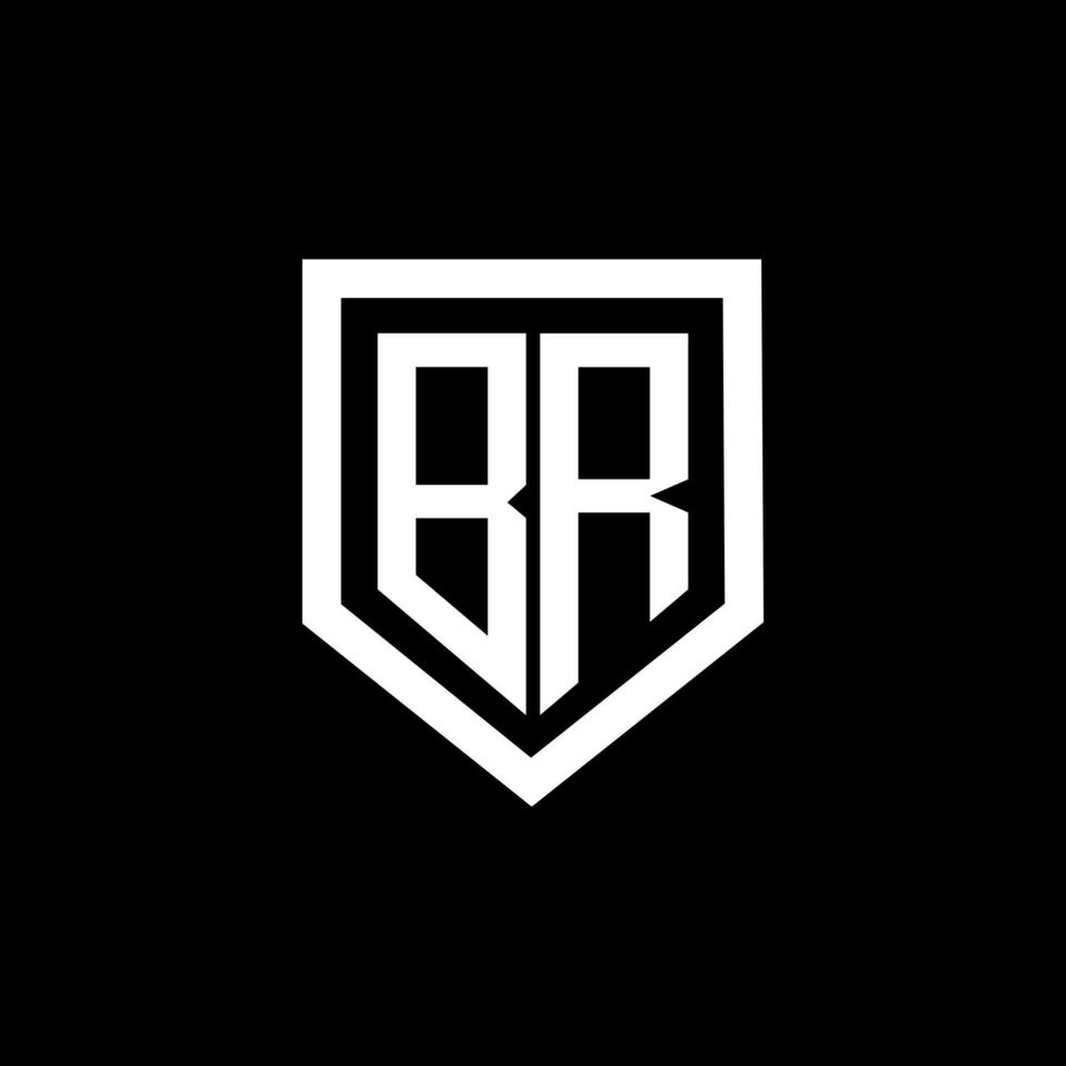 br-Brief-Logo-Design mit schwarzem Hintergrund in Illustrator. Vektorlogo, Kalligrafie-Designs für Logo, Poster, Einladung usw. vektor