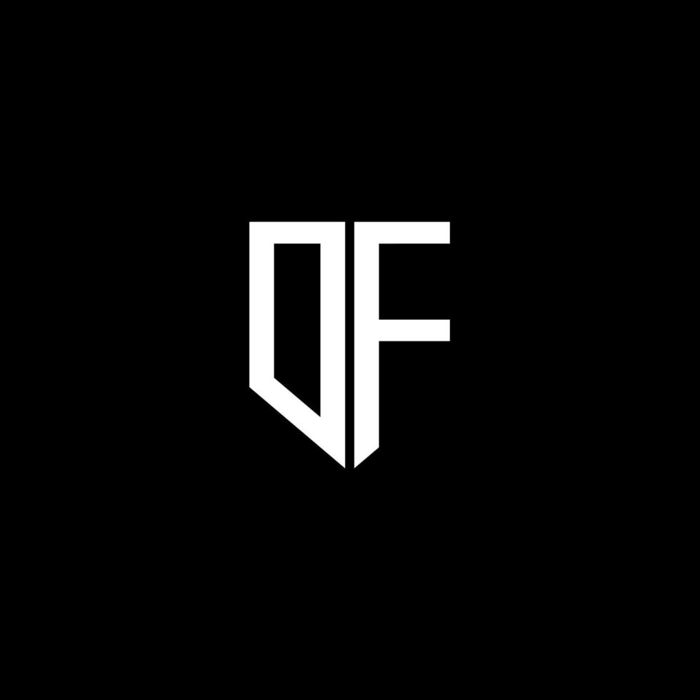df-Brief-Logo-Design mit schwarzem Hintergrund im Illustrator. Vektorlogo, Kalligrafie-Designs für Logo, Poster, Einladung usw. vektor