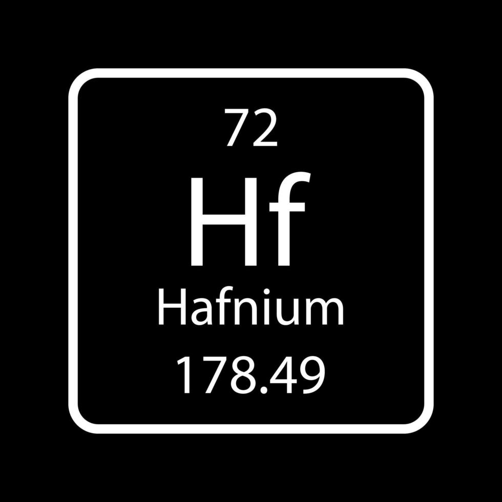 hafnium symbol. kemiskt element i det periodiska systemet. vektor illustration.