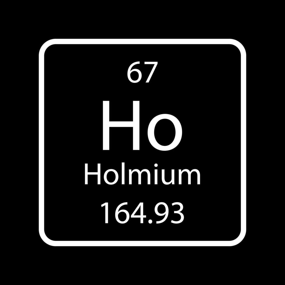 holmium symbol. kemiskt element i det periodiska systemet. vektor illustration.