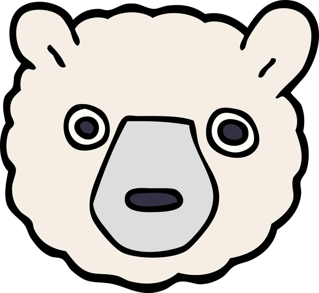 tecknad serie klotter polär Björn ansikte vektor