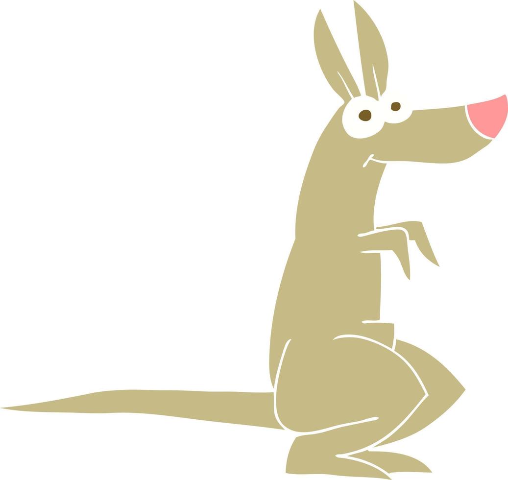 platt Färg illustration av en tecknad serie känguru vektor