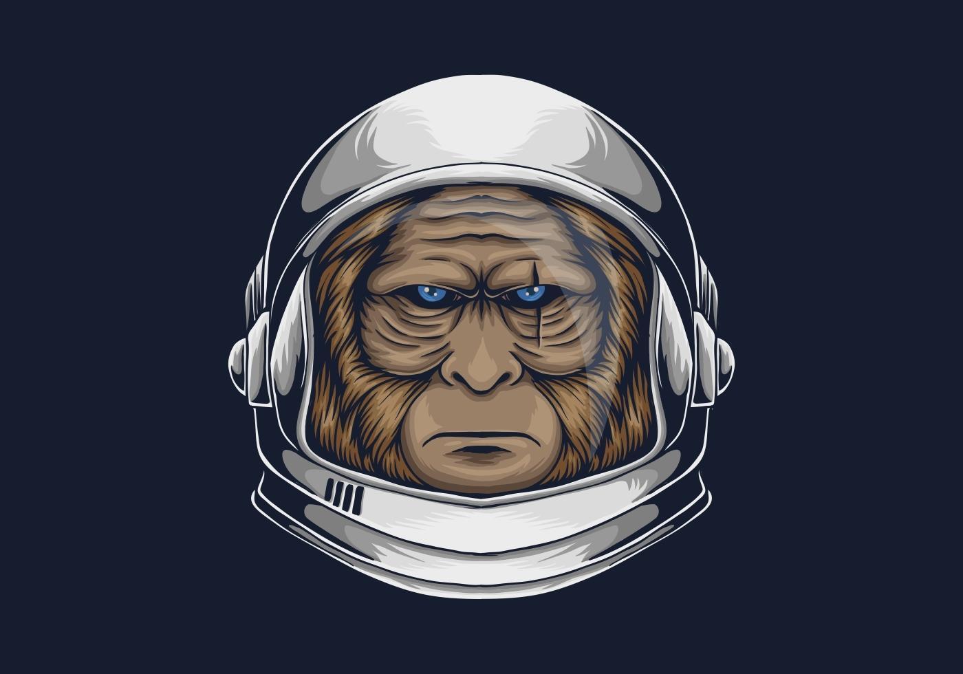 bigfoot astronauthuvud vektor