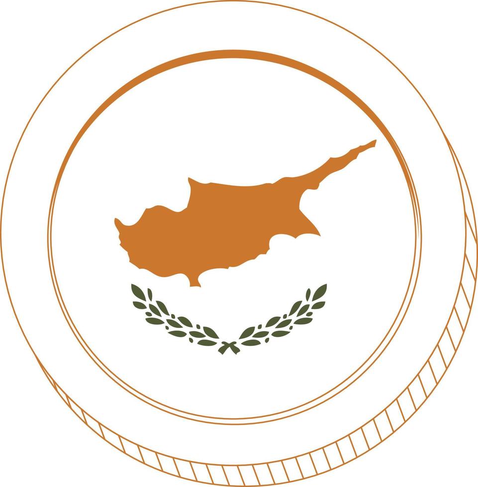Zypern Flagge Vektor handgezeichnet, Euro-Vektor handgezeichnet
