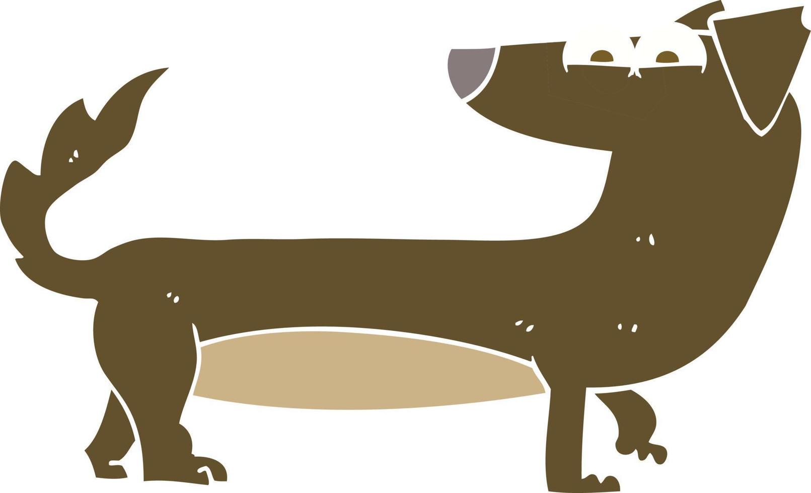 platt Färg illustration av en tecknad serie hund vektor