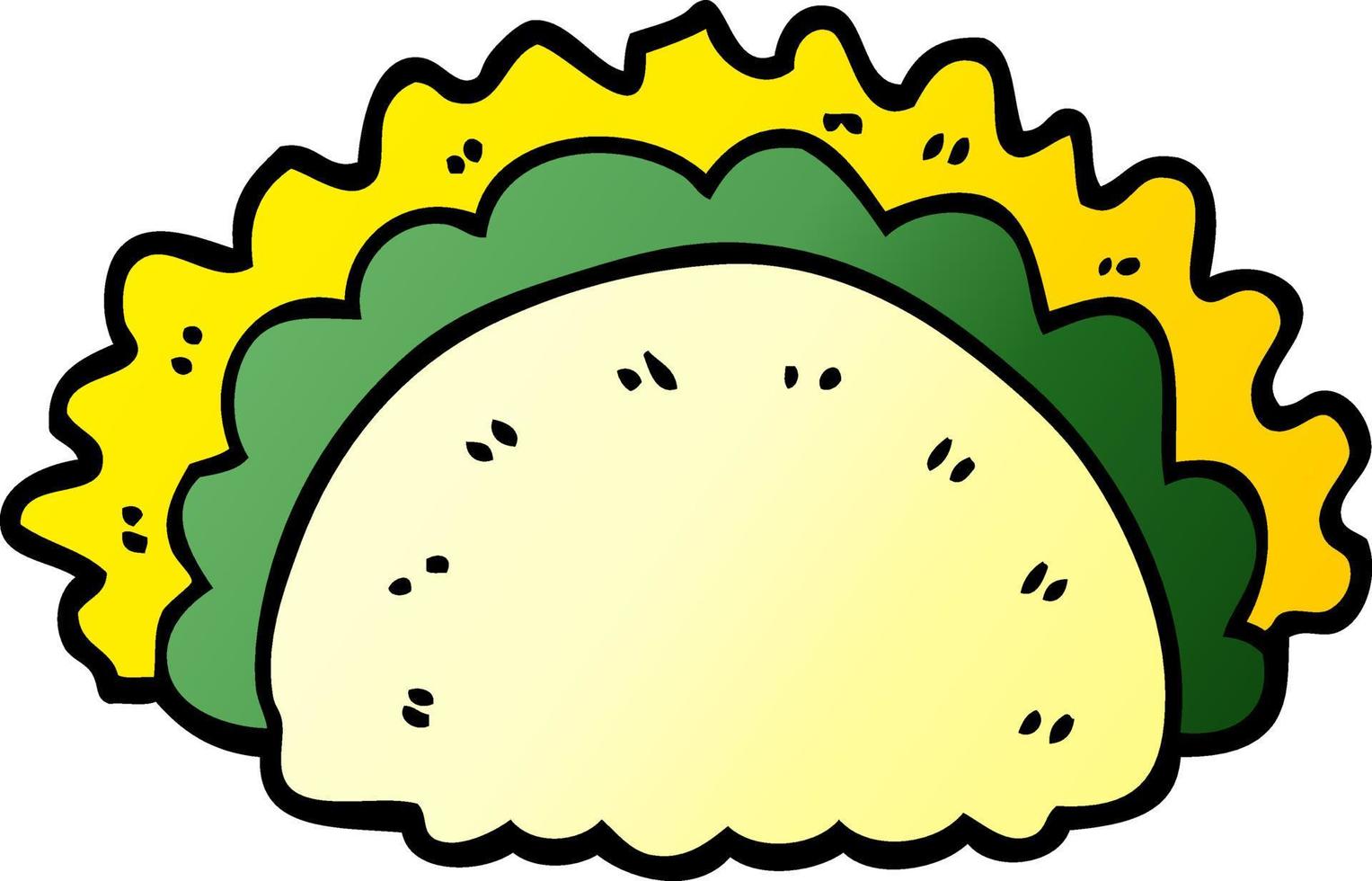 Cartoon-Doodle gesunder Taco vektor
