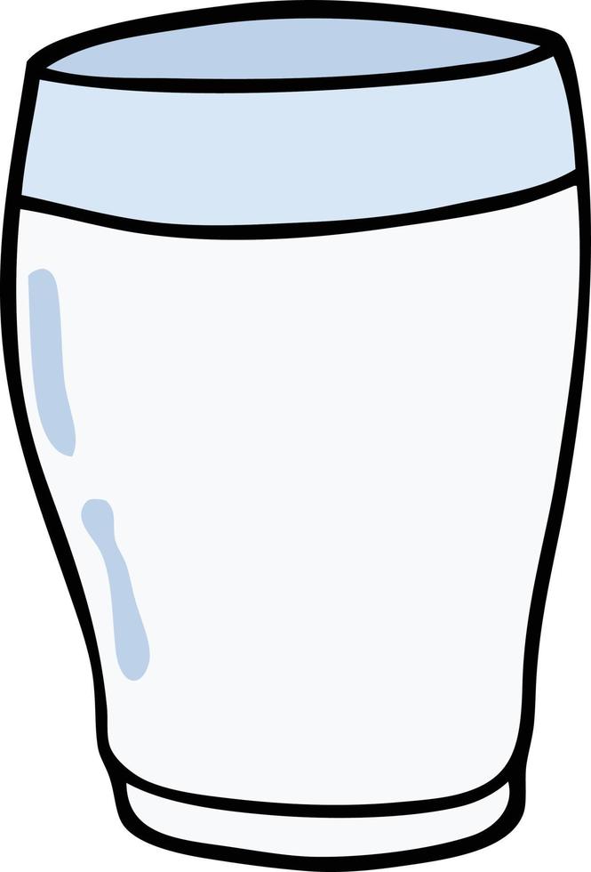 tecknad doodle glas mjölk vektor