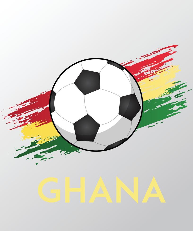 flagga av ghana med borsta effekt för fotboll fläktar vektor