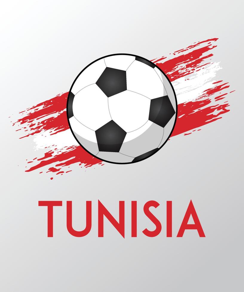 flagge von tunesien mit pinseleffekt für fußballfans vektor