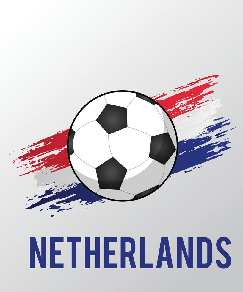 Flagge der Niederlande mit Pinseleffekt für Fußballfans vektor