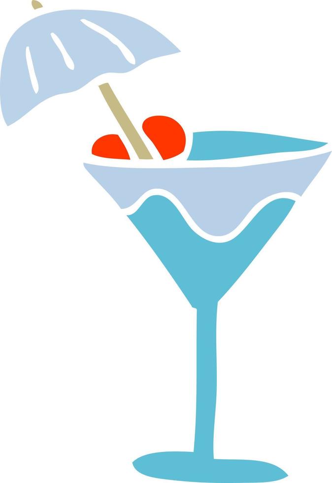 tecknad doodle martini drink vektor