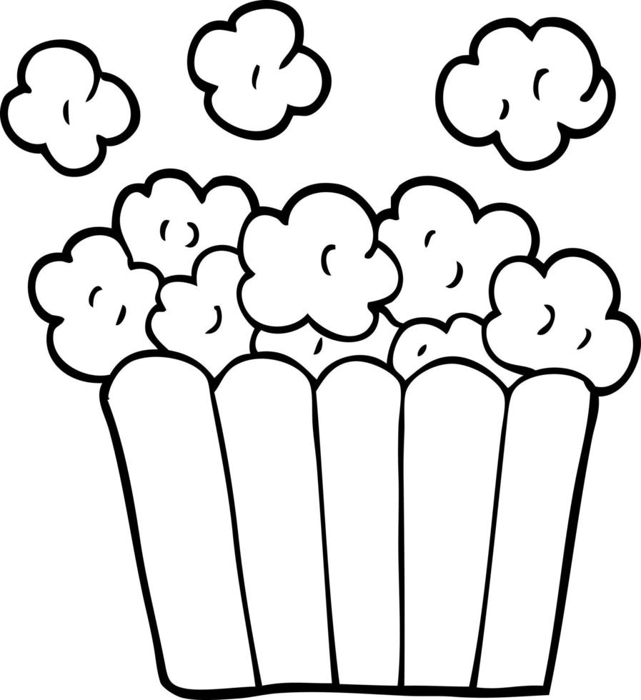 Strichzeichnung Cartoon Popcorn vektor