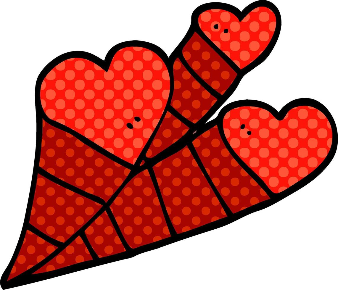 tecknad doodle kärlek hjärtan vektor